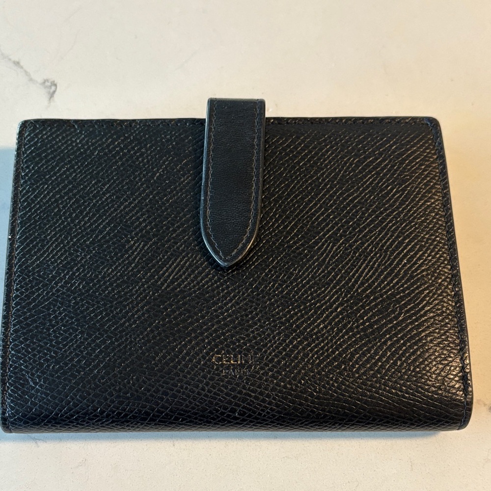 Celine Black Leather Wallet